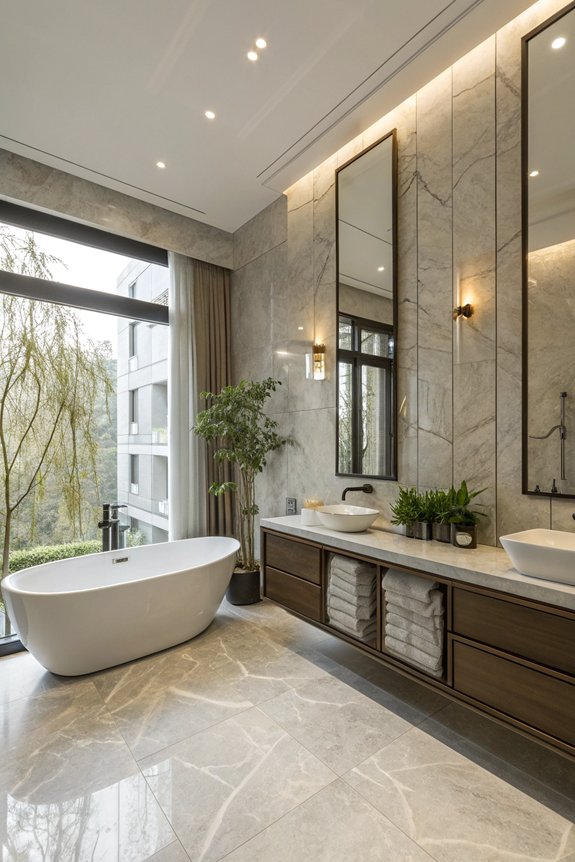 mirrors expand bathroom space