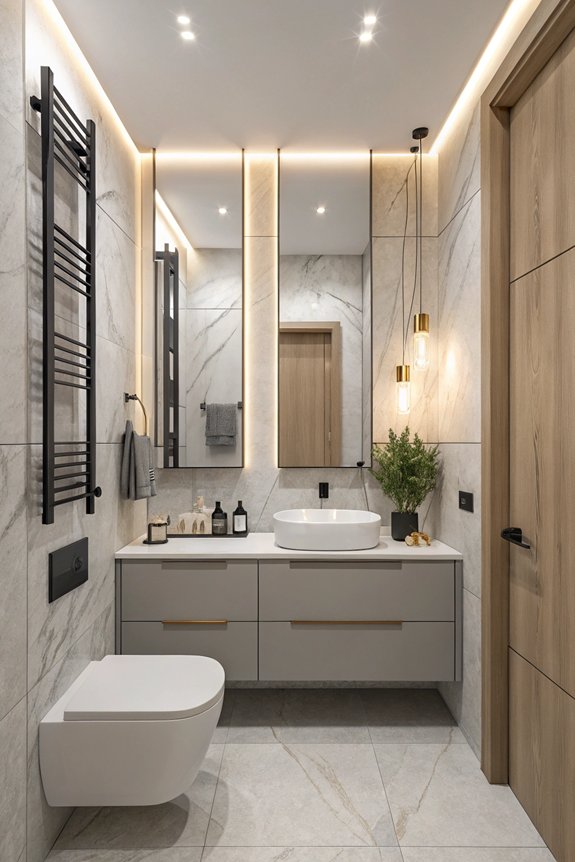 mirrors expand bathroom space