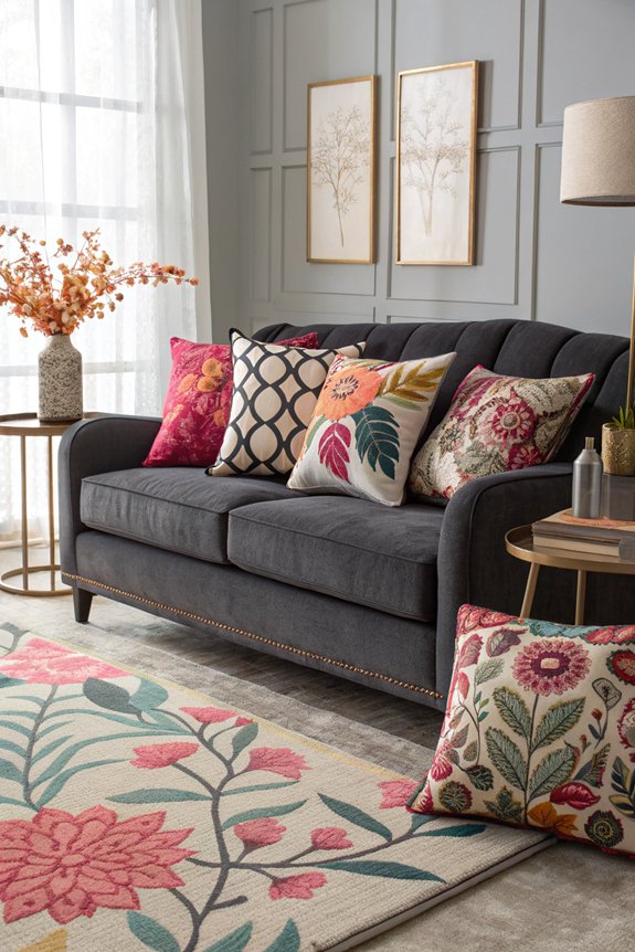 mix patterned pillows creatively