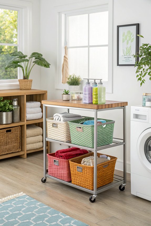 mobile cart for laundry efficiency