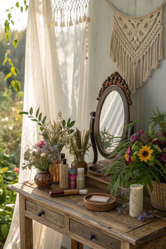 natural eclectic vanity decor