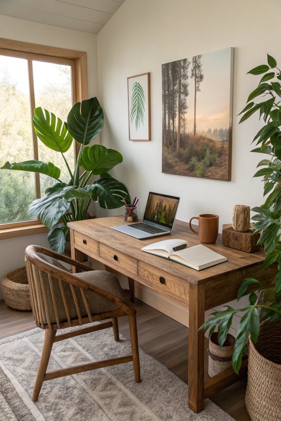 nature inspired workspace artwork