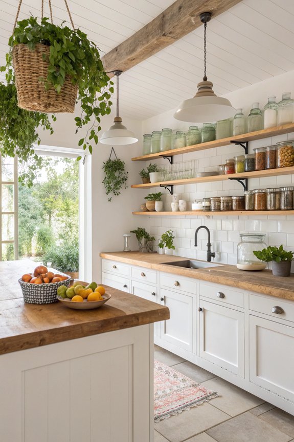 open shelving kitchen decor