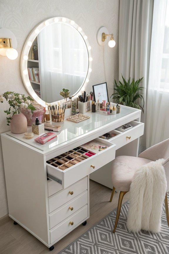 organized and stylish vanity