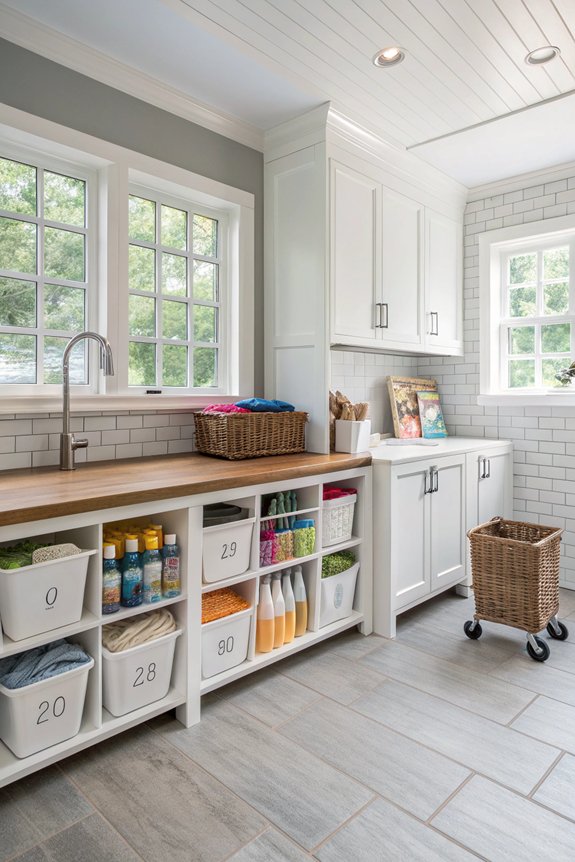 organized cleaning supplies zone