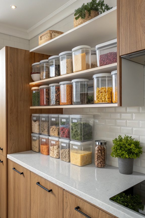 organized pantry with containers
