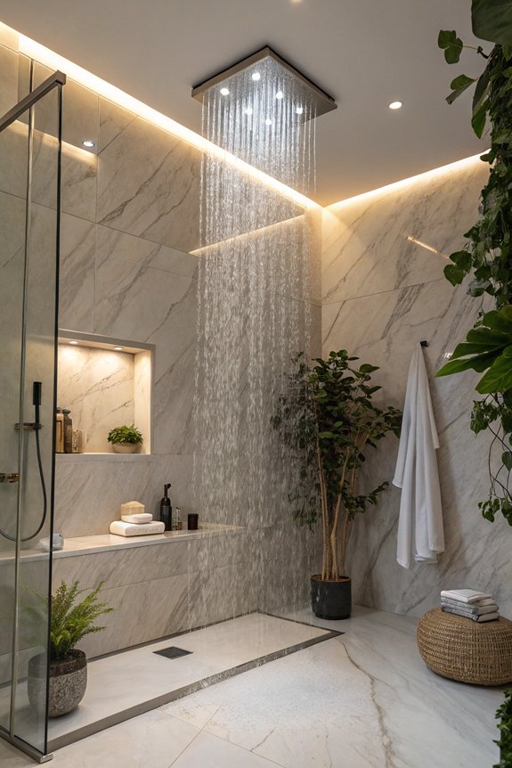 rainfall shower fixture upgrade