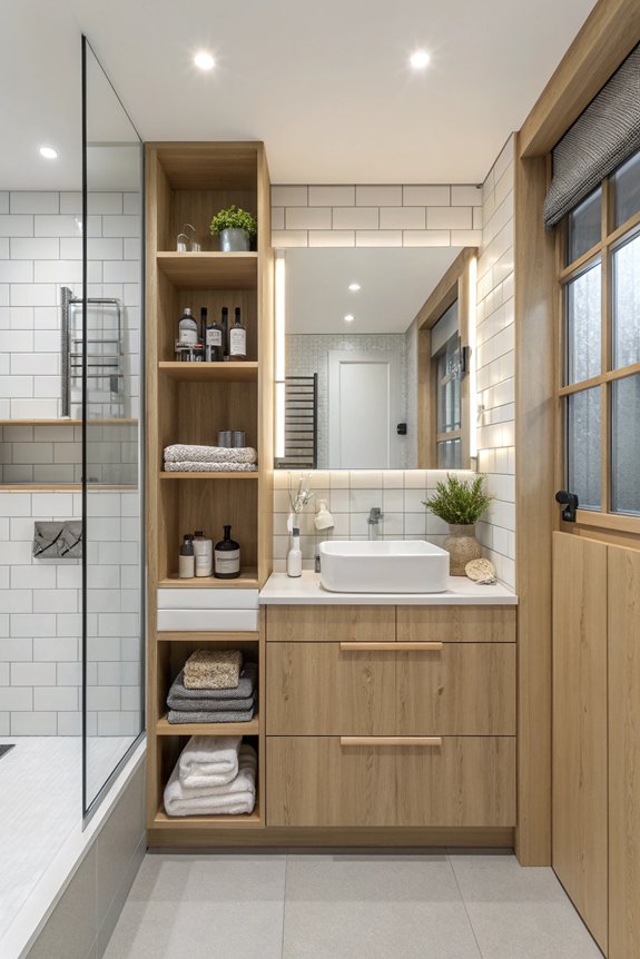 seamless built in bathroom storage