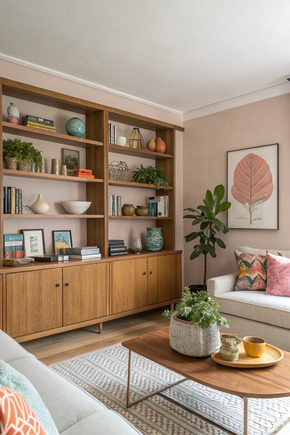 showcase decorative open shelving