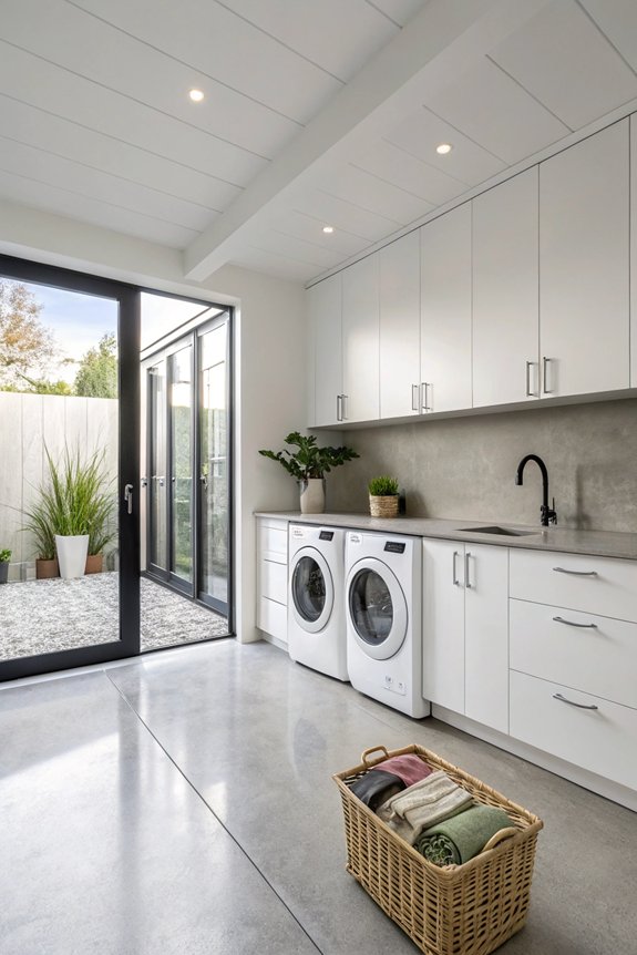 sleek streamlined laundry design