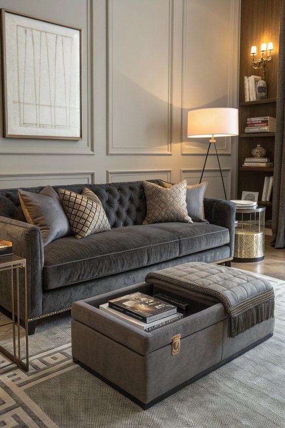 smart storage around couch