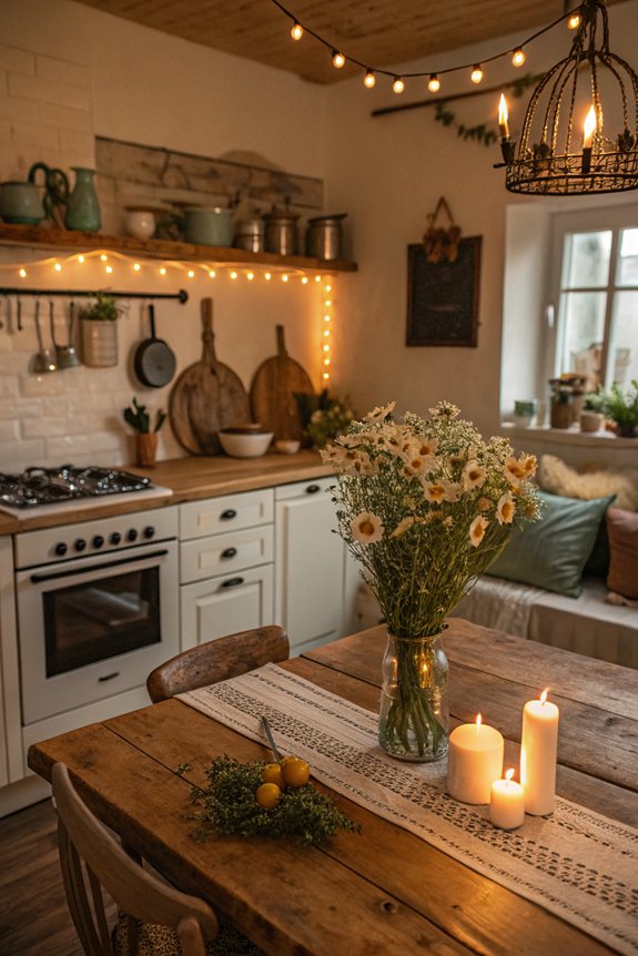 soft warm kitchen lighting