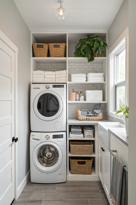 stacked appliances save space