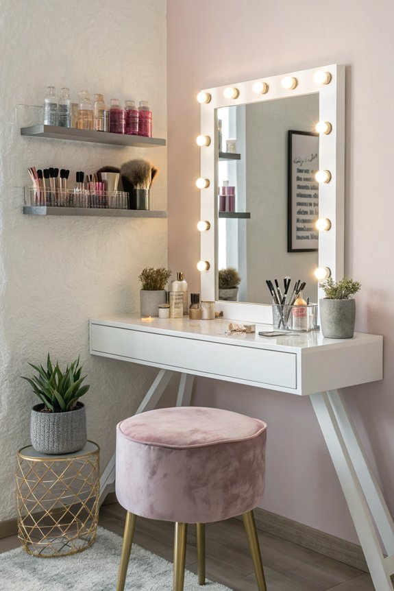 stylish floating shelf organization