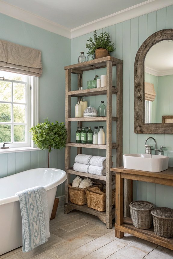 stylish open shelving display