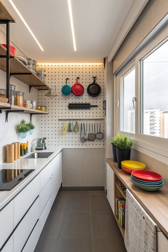 utilize hooks and pegboards