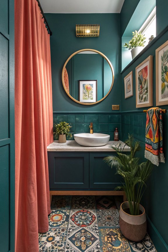 vibrant accents for bathrooms