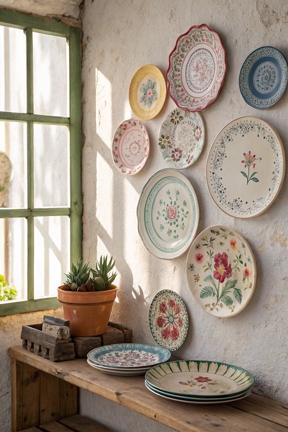 vintage plates wall decor
