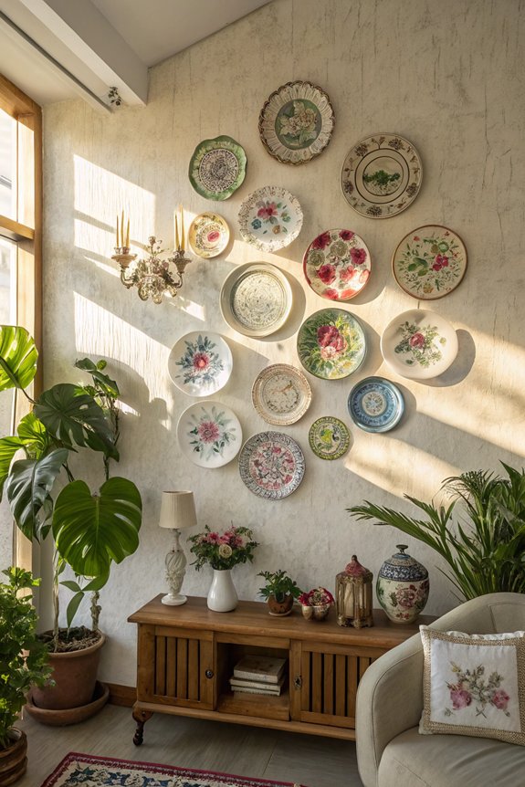 vintage plates wall display