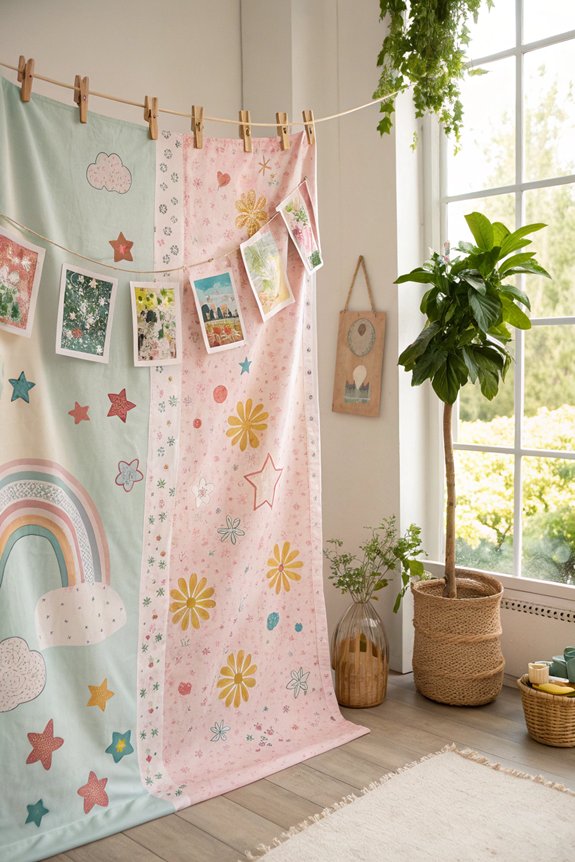whimsical fabric wall tapestry