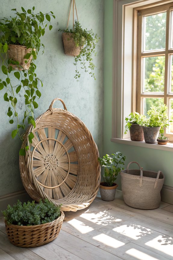 woven wall basket decor